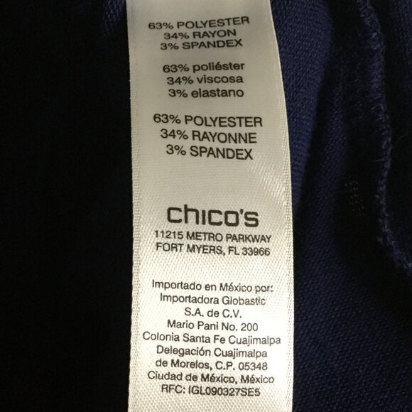 Chico's Navy Blue LIghtweight A-Line Dress - Picture 6 of 7
